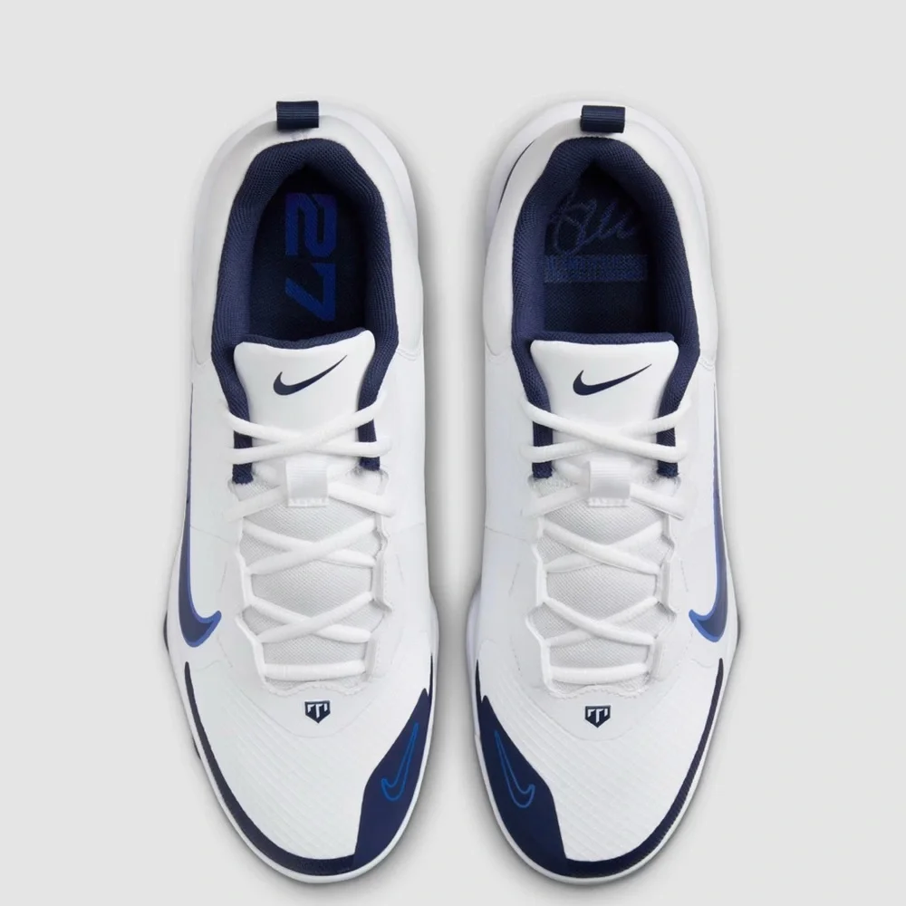 Nike Men's White and Navy Baseball Cleats